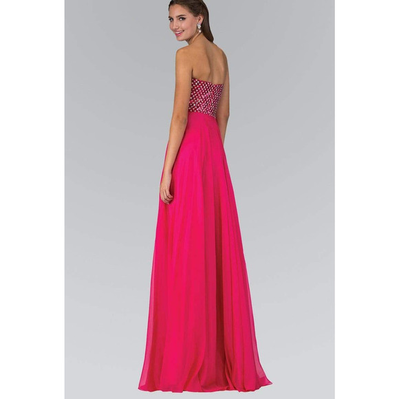 Fabuluxe Couture Fuchsia Pink Beaded Jewel Accented Sweetheart Gown Medium NWT - Picture 7 of 7